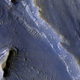 A false-color view of Jezero crater showing the edge of an ancient river delta, where scientists have detected hydrated silica.